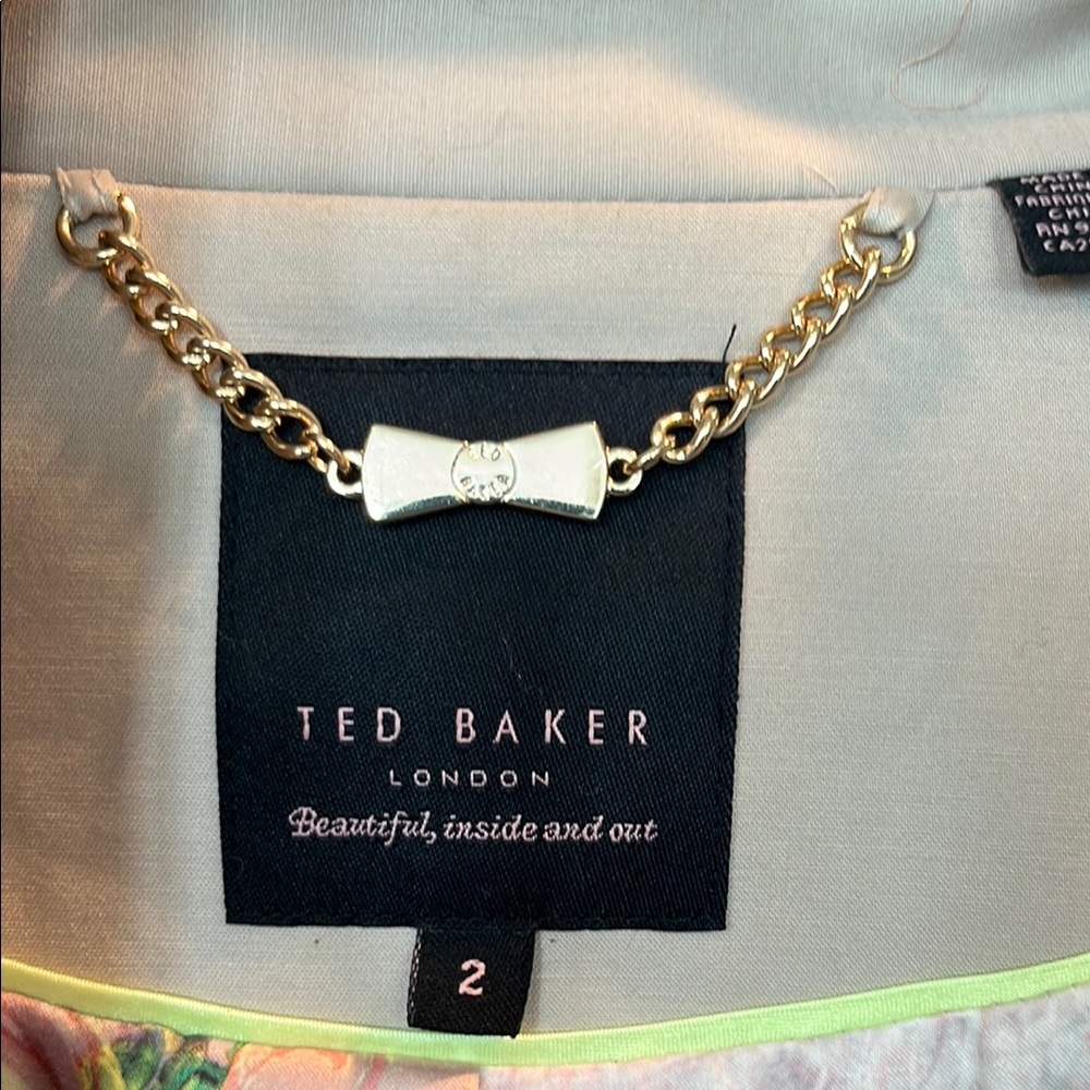 Ted Baker Trench Coat with Gold Accents